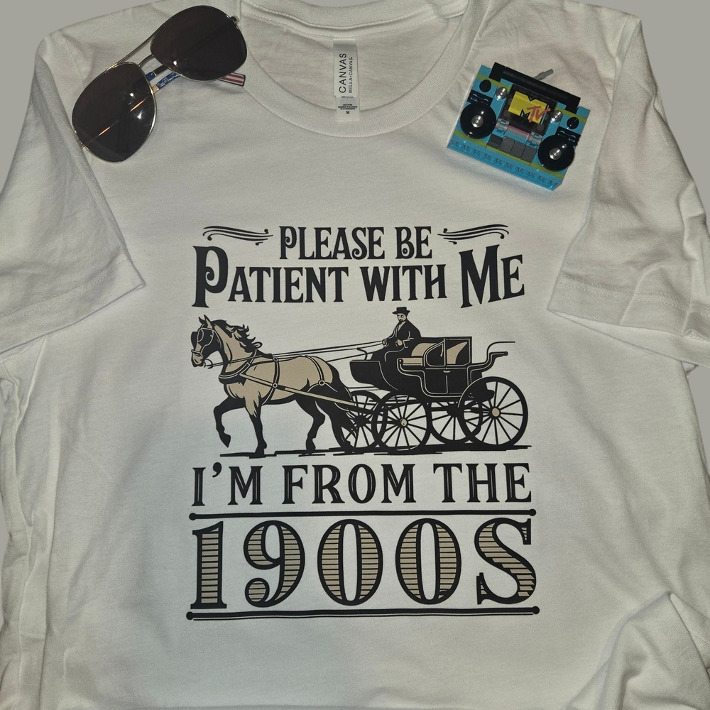 White Graphic T-Shirt with Vintage Print